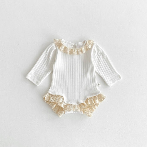 Autumn Arrival Baby Girls Long Sleeves Striped Pattern Hollow-out