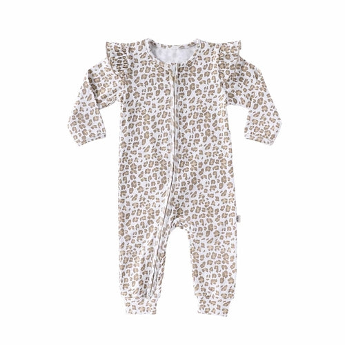 Autumn Arrival Baby Unisex Long Sleeves Cute Leopard Pattern Zip-up