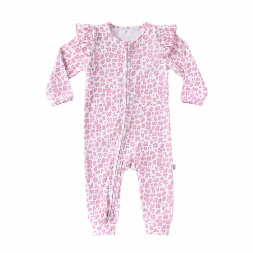 Autumn Arrival Baby Unisex Long Sleeves Cute Leopard Pattern Zip-up
