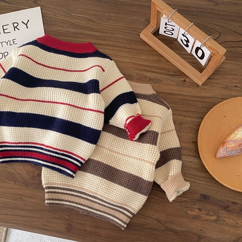 Autumn and Winter New Arrival Baby Kids Unisex Long Sleeves Striped